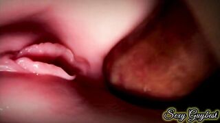 very close-up cock enters my secretary wet holes - 15 image