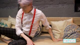 Purple Haired Twink Karol Gajda Masturbates And Cumshots! - 4 image