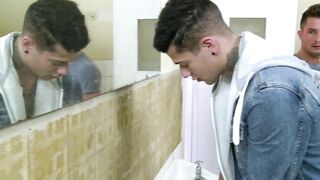 Gay boys in sneakers like toilet fuck as long as no one gets