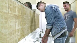 Gay boys in sneakers like toilet fuck as long as no one gets - 2 image