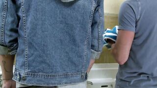 Gay boys in sneakers like toilet fuck as long as no one gets - 3 image