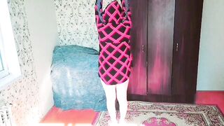 Big White Sissy Ass Crossdresser Slut Twink Gay Fem Boy Lady Boy Emo Style Flowered Sexy Dress - 4 image