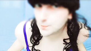 Big White Sissy Ass Crossdresser Slut Twink Gay Fem Boy Lady Boy Emo Style Flowered Sexy Dress - 7 image