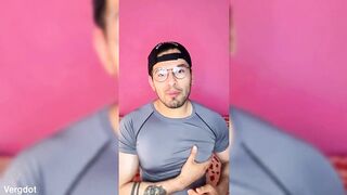 Shameful macho comes home from the gym excited to see a twink's ass and masturbates his 19cm