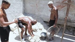 Working on the construction site with a friend and the foreman was full of fun. The bastard demanded that we fuck him to pay our daily wages. - 1 image