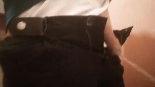 Sexy gay twink loudly pisses pee dressing different outfits and views