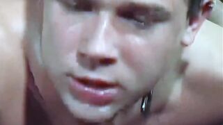 Blond Twink Guys on the Casting Couch Into Deep Throat and Cum Eating - 12 image