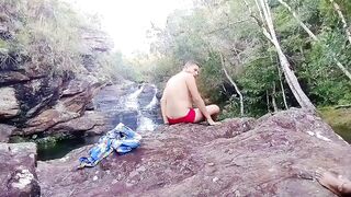 I stroked my dick near the waterfalls in Minas Gerais
