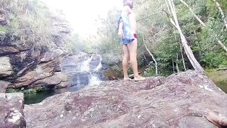 I stroked my dick near the waterfalls in Minas Gerais