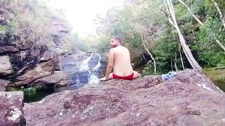 I stroked my dick near the waterfalls in Minas Gerais