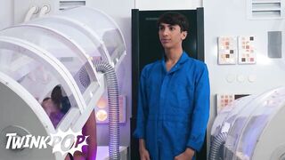 TWINKPOP - Joey Mills The Last Twink On Earth, Downloads A Sex Program On Foxy Alex To Stimulate His Hole - 2 image