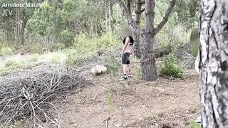 Amateur horny twink cruising for sex in the woods founds a nice big cock to suck and they both cum - 2 image
