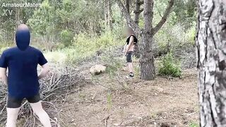 Amateur horny twink cruising for sex in the woods founds a nice big cock to suck and they both cum - 7 image