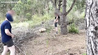 Amateur horny twink cruising for sex in the woods founds a nice big cock to suck and they both cum - 9 image