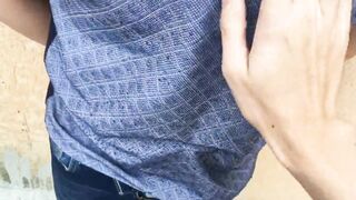 Masturbation in public and nervous that someone might see us! - 2 image