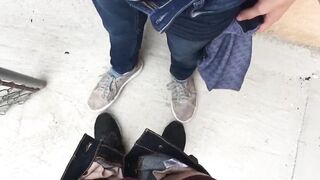 Masturbation in public and nervous that someone might see us! - 5 image