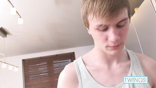 Sexy Blonde Liam P Fills His Ass With Beads And Cums Into His Abs! - 2 image