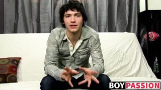 Twink Josh Bensan interviewed then wanked his dick - 2 image