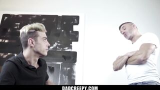 Stepdad to Teach Him a Lesson, Starting with A Raw, Bareback Fucking that Leaves Him Gasping for Air - Dadcreepy - 1 image