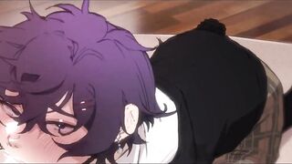 Cute twink giving a blowjob - 4 image