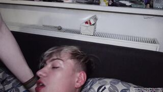 Naughty 3 am strangers get down and dirty with Spit Roasted on their bed