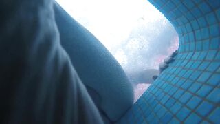 Watch this pale skinned amateur with a hot smooth bum get caught playing in a public jacuzzi and then exposed his hairless ass to the - 14 image