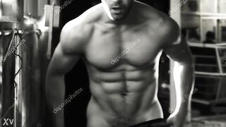 Intense twink scene with a hard cock to match