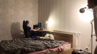 Stepbrother gets a deep throat from his cute stepbro, then fucks tight ass of his stepbro's girlfriend - 2 image