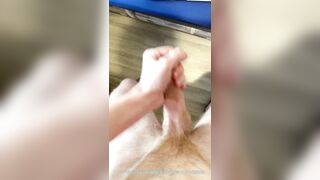 Watch this young stud stroke his shaft until he explodes with pleasure