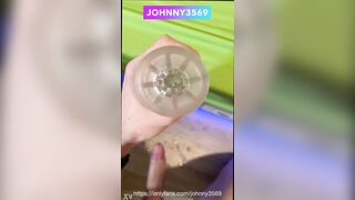 Big Dick Horny Twink Cumming after Playing With Fleshlight Masturbator.