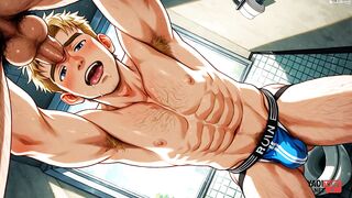 Yaoi - Blonde Twink sex in a toilet Pic Collection - Anime Manga Asian Japanese Game Gay Porn - 7 image
