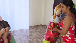 Lesbian sex for Christmas - Stepmother has lesbian sex for the first time with her beautiful busty and curvy stepdaughter - 1 image