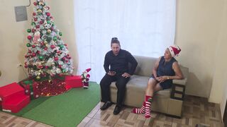 Perverted stepson celebrates Christmas by having sex with his MILF stepmother