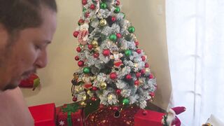 The best Christmas threesome - Two horny stepdaughters celebrate Christmas by fucking their perverted stepfather for Christmas presents - 14 image