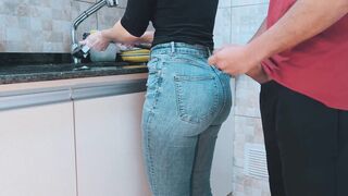 Cumming On my Maid's Ass with Gym Clothes while she was Washing Dishes (FREE USE/COMPILATION)) - 7 image