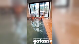 I seduced the well-endowed guest at the hotel pool, took him to my room to fuck me in front of the cuckold and have him cum in my mouth - COMPLETE ON RED - 1 image