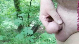 Walk in pantyhose on the forest mountain