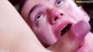 Piss in a glass, made to gulp it down, dirty foot fetish vibes, and raw twink ass pleasure.