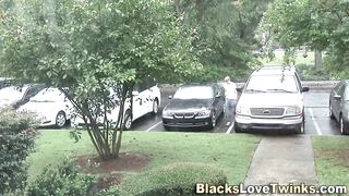 Twink jizzes black ass - 1 image