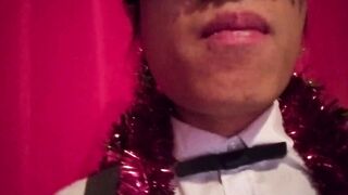 Happy New Year! The cute French-Asian twink Jon Arteen jerks off, ejaculates into a glass, and drinks his own semen