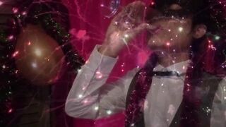 Happy New Year! The cute French-Asian twink Jon Arteen jerks off, ejaculates into a glass, and drinks his own semen