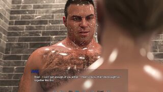 May Love's stepdaddy gives her a sloppy BJ in steamy shower & gets a huge cum load