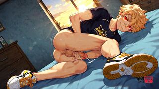 Watch Asian Jock Yaoi and Leo Mendez in uncensored Japanese anime game and cosplay video