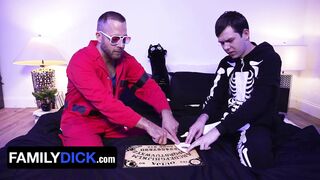 Step Daddy's dick is the only thing keeping Step Son's twink stepmom safe in A Family Dick Halloween Special