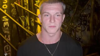 Naughty guy helps his young friend get into club & gives him a hard anal pounding in the toilet