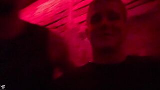 Naughty guy helps his young friend get into club & gives him a hard anal pounding in the toilet