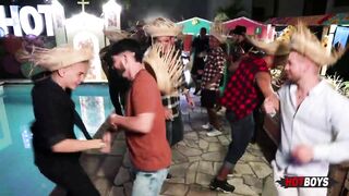 Watch these young studs get wild with their tongues, lips, and big toys in this wild college party