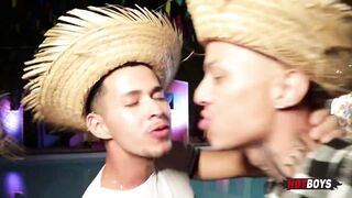 Watch these young studs get wild with their tongues, lips, and big toys in this wild college party