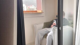 Two studs share a juicy sweet twink's tight ass & take a load on her big tits