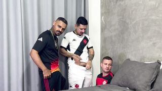 Watch these soccer players stuff a tight twink's ass with their massive dicks - Ferjinho, Lukas Alviti, and Rodrigo! - 2 image
